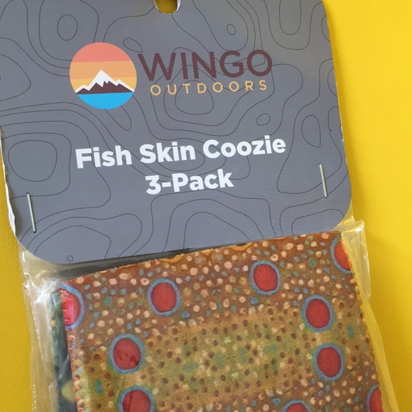 COOZIE 3pk CAN COOLER fish skin print neoprene NEW KOOZIE soda pop beer holder - Picture 2 of 6